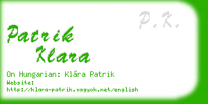 patrik klara business card